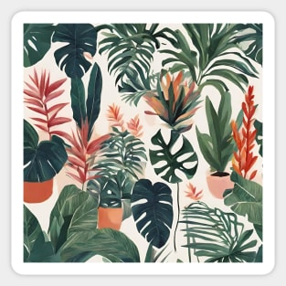 Boho Chic Leaf prints Minimalist Tropical Botanical Plants Sticker